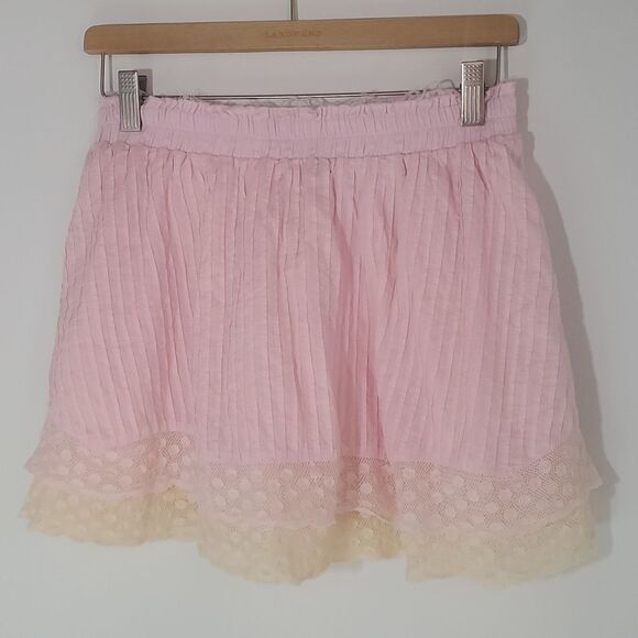 LoveShackFancy Toya Skirt in Ambrosia Garden Pink Cotton Size M - Picture 1 of 10